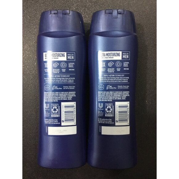 Suave Men Ultra Moisturizing Body & Face Wash 18 Fl Oz Shea & Sandalwood 2-Pack - Picture 2 of 2